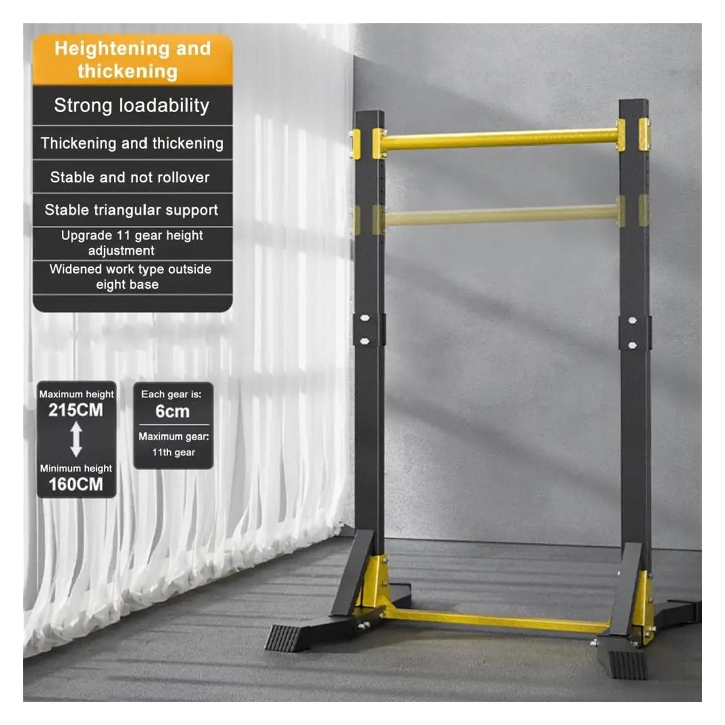UXALoH6 Gymnastics Bar Portable Pull-up Bar Station Free Standing Pull Up Bar for Home Gym