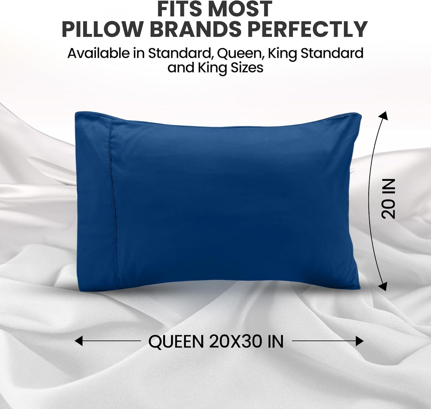 Utopia Bedding Queen Pillow Cases - Soft Brushed Microfiber - 2 Pack, Fade Resistant | 20 x 30 Inches, Dusk Blue