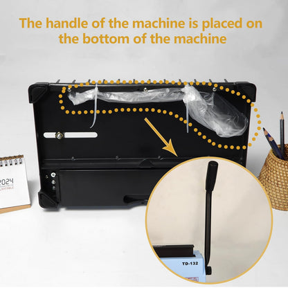 Rayson TD-132 Wire Binding Machine, 32-Hole Spiral Coil Binder, 3:1 Pitch, Punches 12 Sheets, Binds up to 120 Sheets, Sturdy Metal Construction