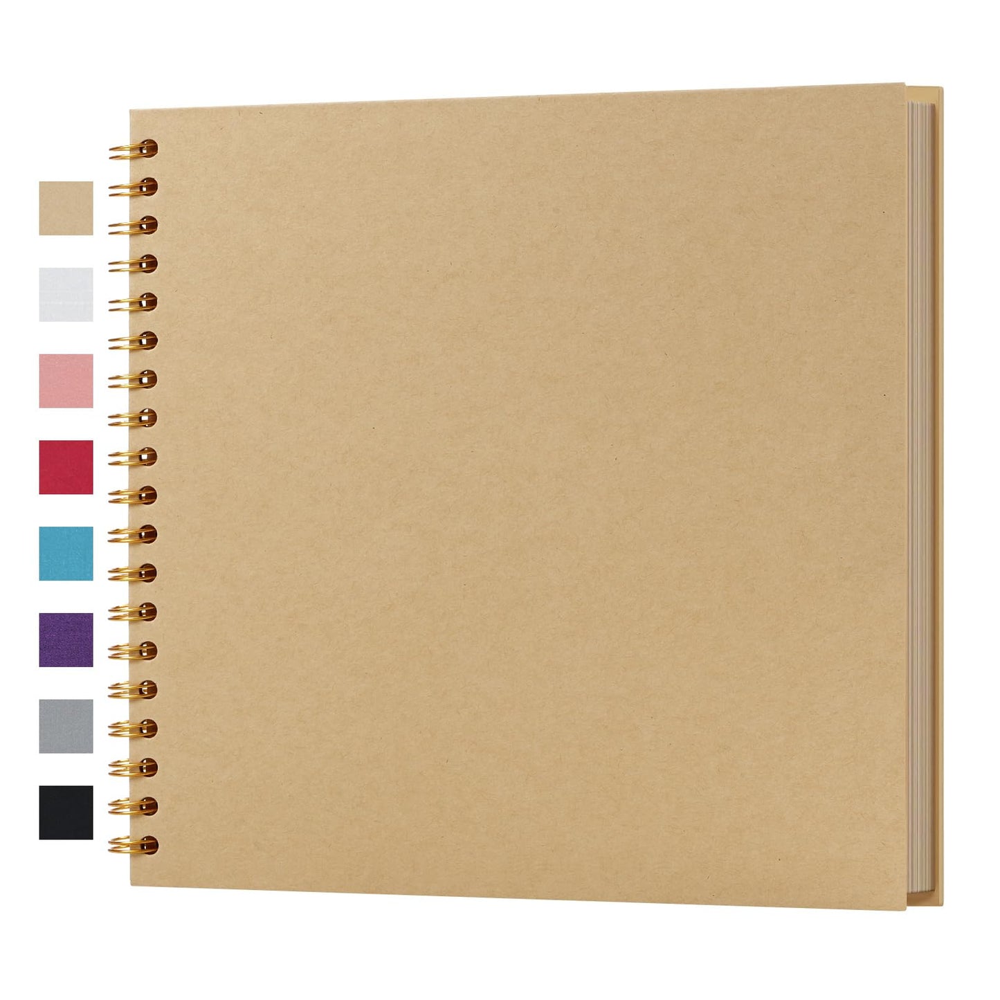 potricher 10 x 10 Inch DIY Scrapbook Album 40 Pages Hardcover Kraft Paper Scrap Book Photo Albums Memory Book for Wedding and Anniversary Family (Yellow, 10 Inch)