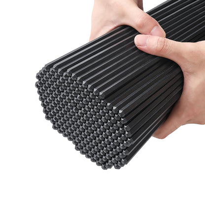 Sbirdbao 200 Pairs Hexagonal Fiberglass Sushi 24cm/9.4 Inch Dishwasher Safe Non-Slip Chopsticks,Japanese Style Black for Restaurant & Party.