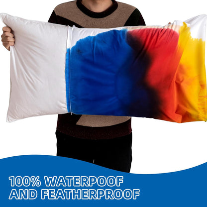 Skiennix Waterproof Pillow Protectors - Hypoallergenic Zippered Cases | Standard Size, 4 Pack