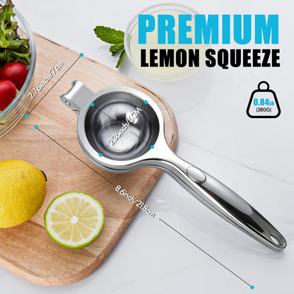 COKORA Lemon Squeezer Manual, Large Handheld Metal Lemon Juicer Squeezer Dishwasher Safe, Heavy Duty Lemon Press Squeezer is Suitable for Lemon, Lime, and Citrus,Easy to Use and Clean - Silver