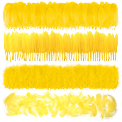 MWOOT 4 Styles Assorted Crafts Feathers (Yellow)