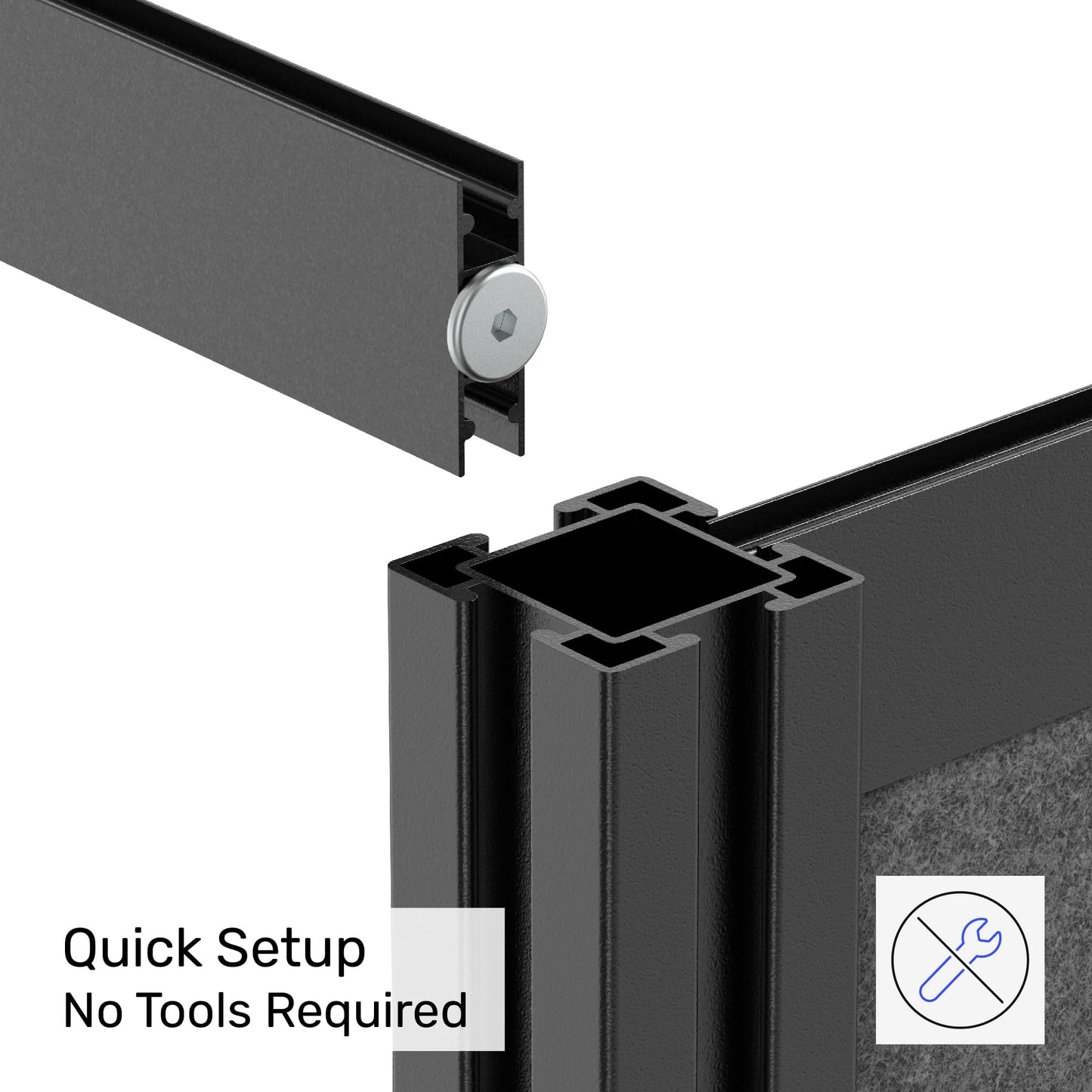 Workflow Modular Wall | Room Divider with Whiteboard, Sound Dampening, & Frosted Acrylic Panels | Expandable Office Partition for Privacy & Stability (53" x 48")