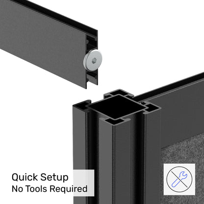 Workflow Modular Wall | Room Divider with Whiteboard, Sound Dampening, & Frosted Acrylic Panels | Expandable Office Partition for Privacy & Stability (53" x 48")