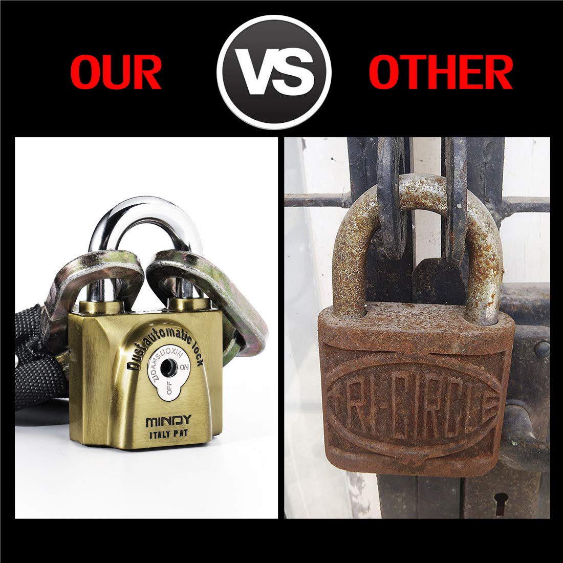 Mindy 60mm Heavy Duty Waterproof Keyed Padlock with 4 Keys