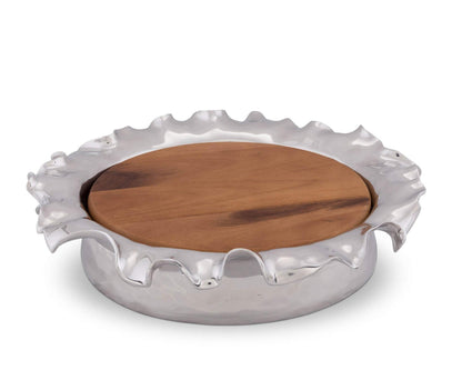 Arthur Court Carmel Pattern Cheese/Bar Board Charcuterie Platter & Serving Tray 18 inch Diameter 4 inch Tall