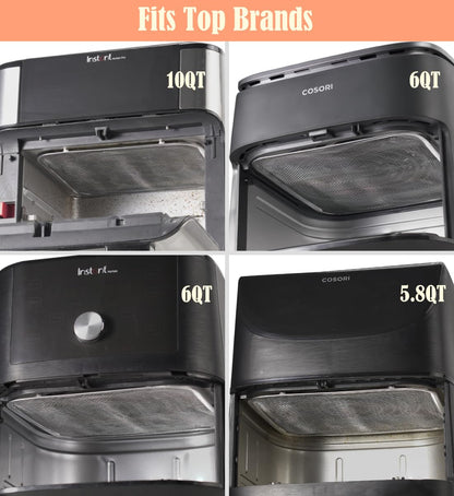 Kispog Magnetic Coil Covers Splatter Screen Compatible with Cosori TurboBlaze 6-6.8QT Instant Vortex 6/10QT - Air Fryer Heating Element Protection Extends Lifespan - Blocks 95% Grease & Smoke