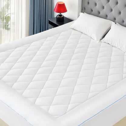 18-22" Queen Mattress Pad Cotton Mattress Pad Cover Quilted Mattress Cover Deep Pocket Mattress Protector Queen Size