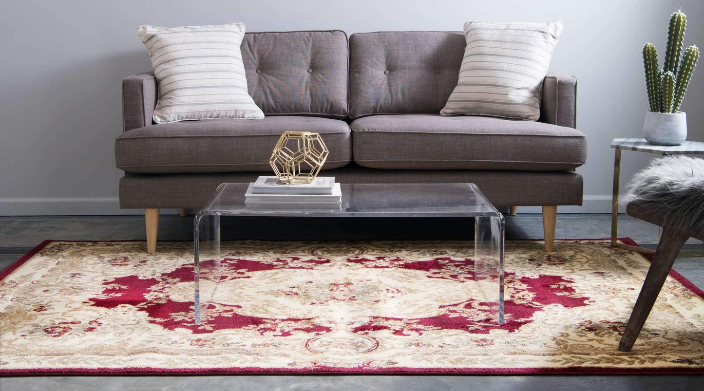 Unique Loom Versailles Collection Traditional Classic Medallion Motif Area Rug (10' 0 x 13' 0 Rectangular, Burgundy/ Ivory)
