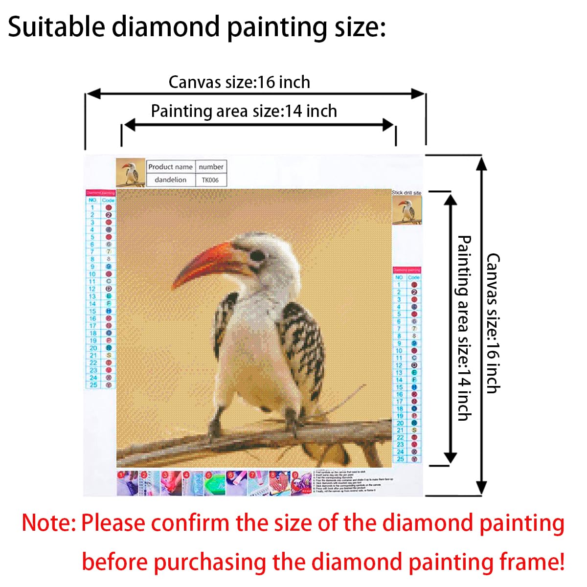 Mxtallup 16X16inch Picture Frames Display Pictures 14x14inch/35x35cm With Mat or 16x16 Inch/ 40x40cm Without Mat, Diamond Painting Frames 16x16inch Photo Frames Wood Black (TK006)