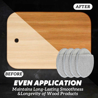 Qinyoung 6 Pcs Cutting Board Oil Applicator for Oil Board Microfiber Cloth Applicator for Cutting Boards, Wooden Spatula, Spoon and Other Utensils Polishing Machine 5 Inch Diameter (Round,Grey)