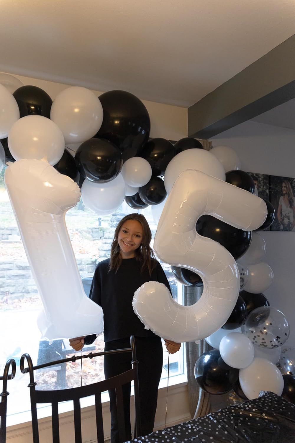 Number 13 Balloon by [Brand Name] - 40-Inch White Birthday Decoration for 13th Party Supplies