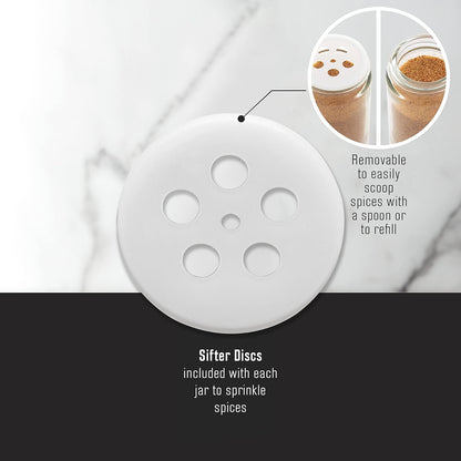 16 Countertop 5 Kamenstein Jar Warner Revolving Spice Rack Organizer with Lift & Pour Caps and Spices Included, FREE