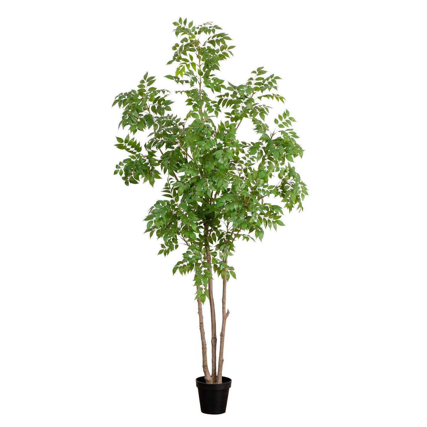 Nearly Natural 8ft Artificial Sumac Tree - Lifelike Green Leaves, Flexible Branches, Premium Craftsmanship, Includes Nursery Planter