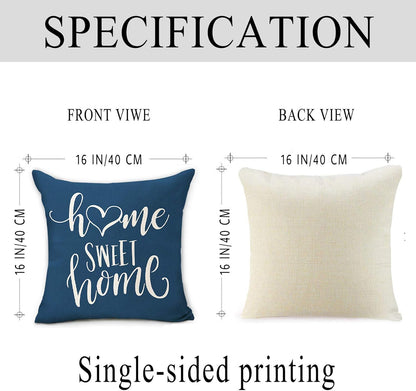 Hexagram Light Blue Geometric Pillow Covers, 16x16 Set of 4, Decorative Couch Cushion Pillow Case for Home Decoration