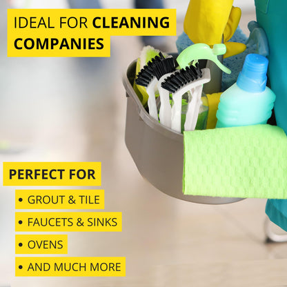 Supplymaid 6-Pack Grout Cleaner Brush Scrub Set - Stiff Bristle Scrubbing & Detail Cleaning Brushes for Household Use on Bathtub, Shower, Kitchen, Tile Floors, Sink, Grooves, Window Tracks, Drains