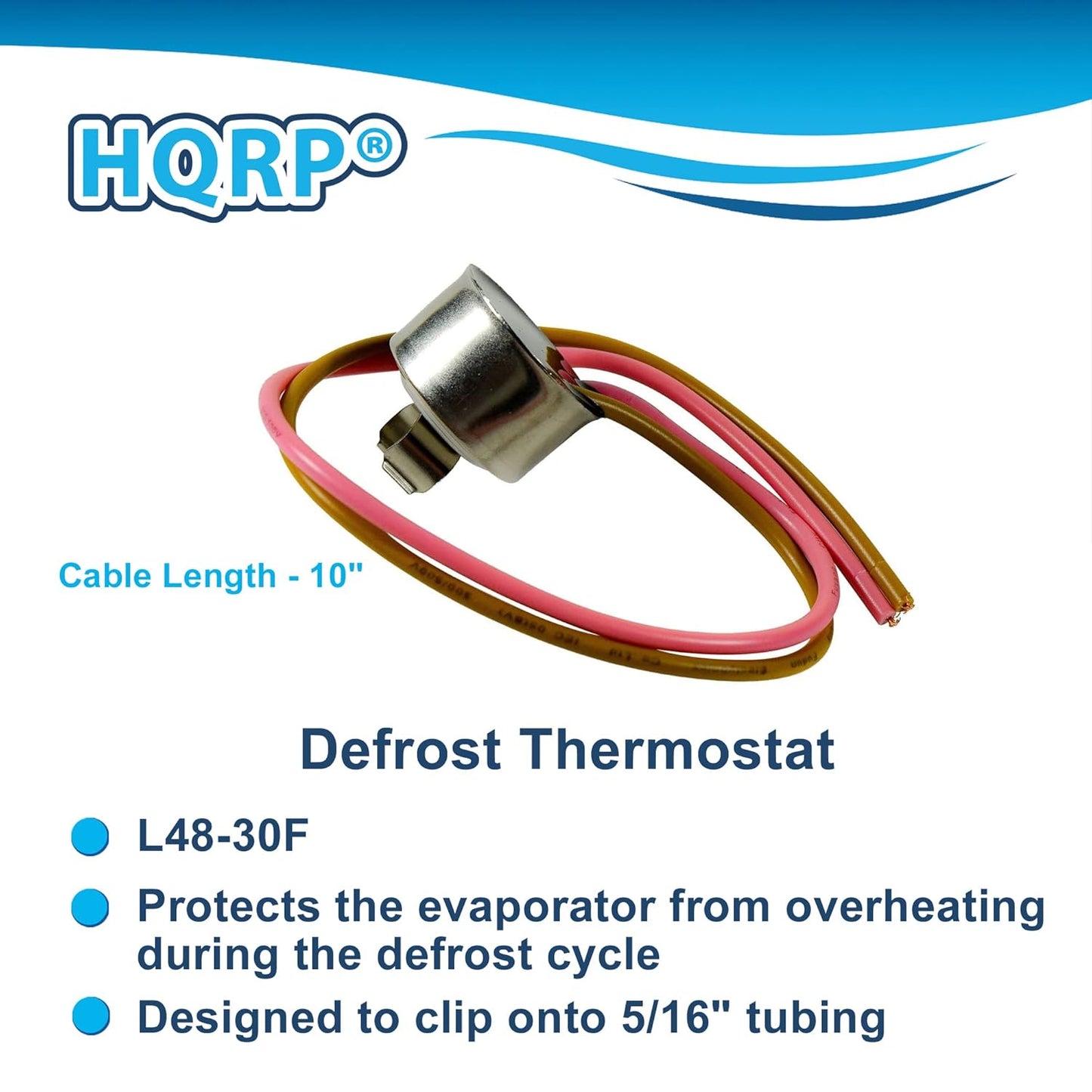 HQRP 4-Pack Bimetal Refrigerator Defrost Thermostats Replacement for Whirlpool/Kenmore 4387503 WP4387503 4343917