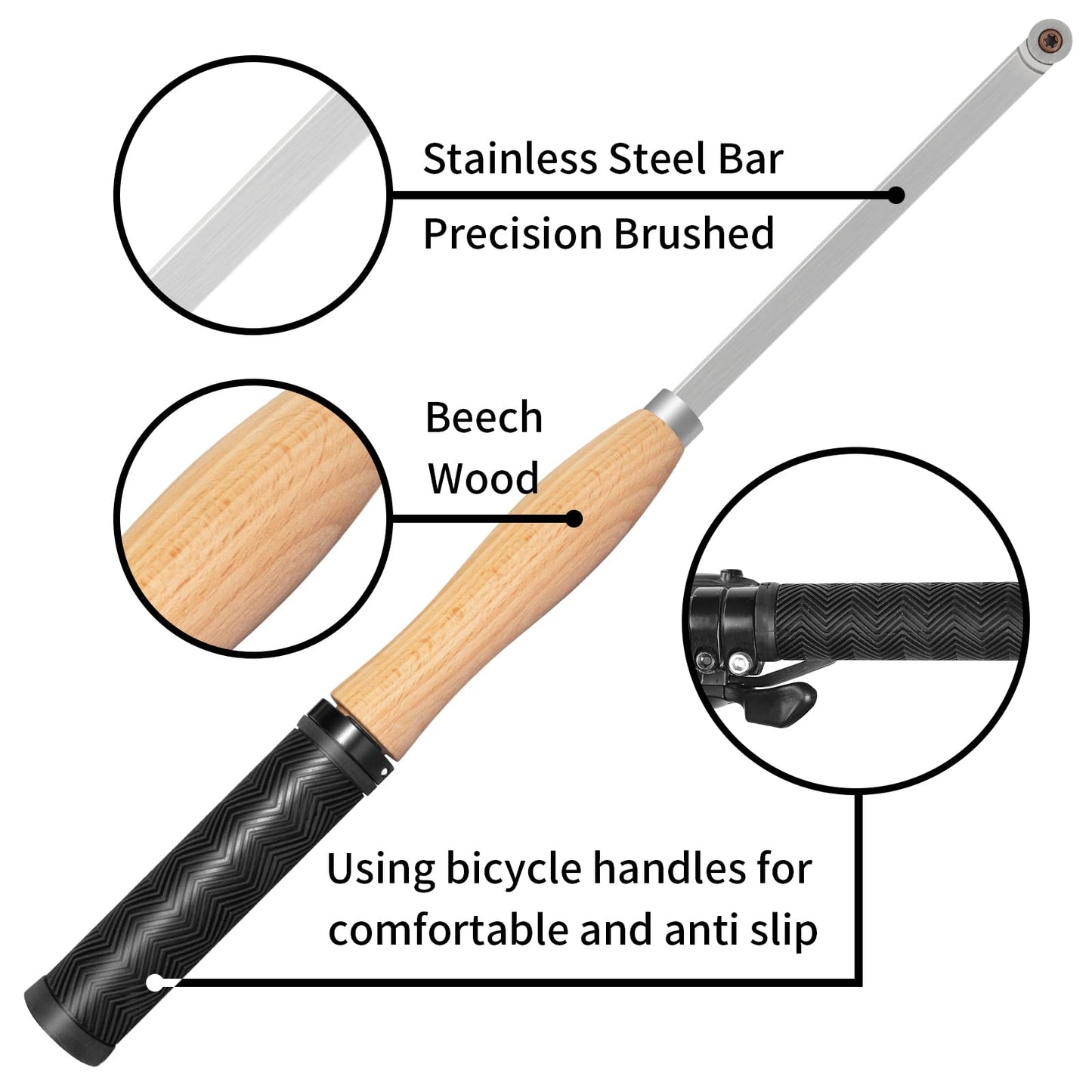 DEEFIINE 18.3" Full Size Carbide Tip Wood Lathe Turning Tool Kit, Lathe Roughing and Finishing Hollow Tool with Diamond Round Square Carbide inserts For Woodturning(6pcs)