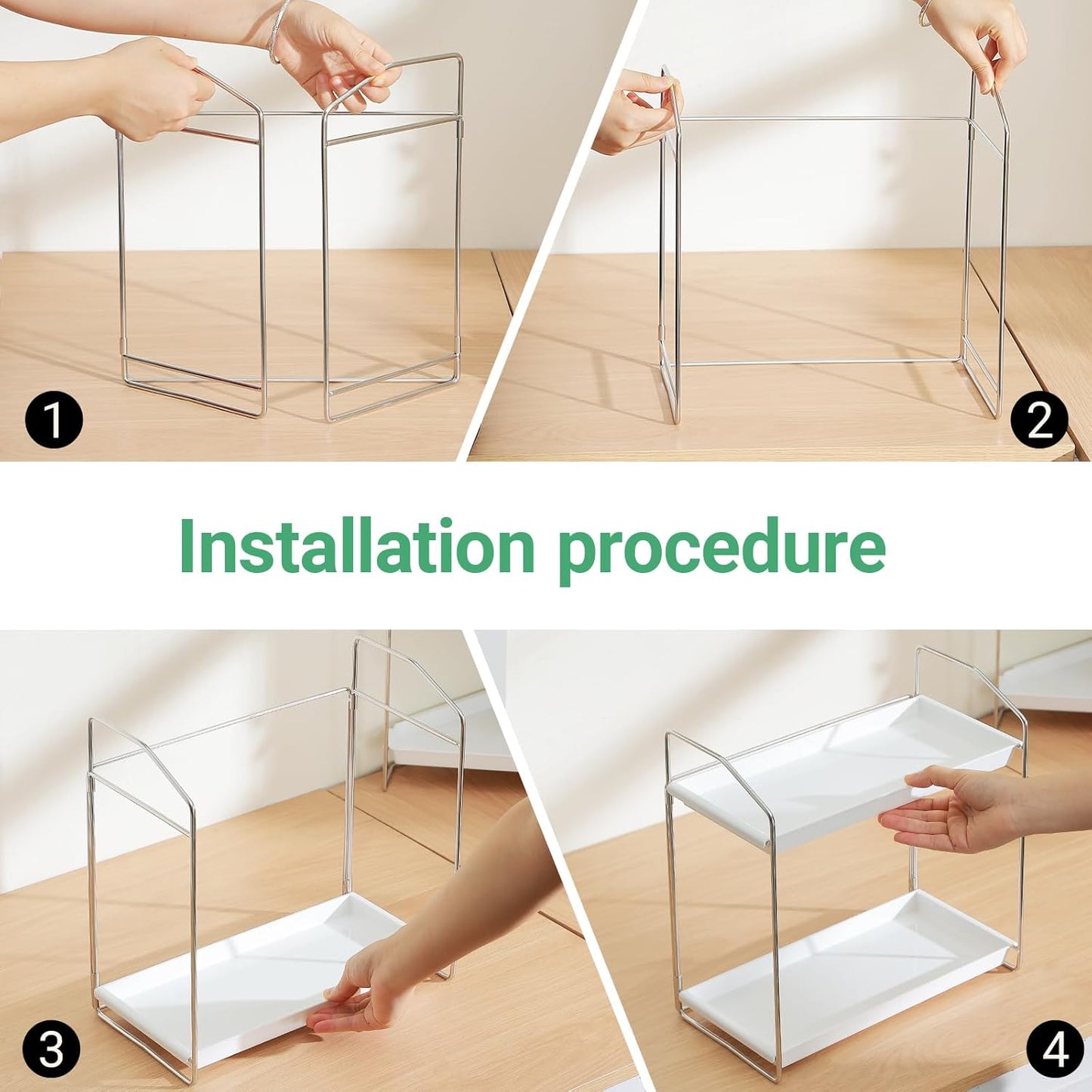 2 Countertop,Vanity Countertop Tier Bathroom Organizer Organizer,Tool-Less Installation Vanity Shelf Small Plastics