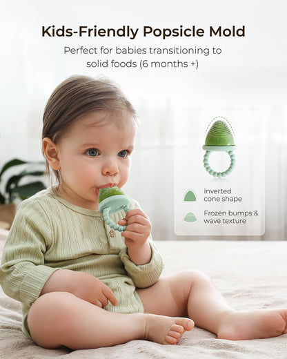 All-Silicone Baby Popsicle Molds with Sticks, AODISTUCE 1 oz Popsicles Molds for Babies Breastmilk Popsicle Molds for Teething Relief, Frozen Treats Maker Popsicle Maker Ice Pop Mold for Toddlers Kids