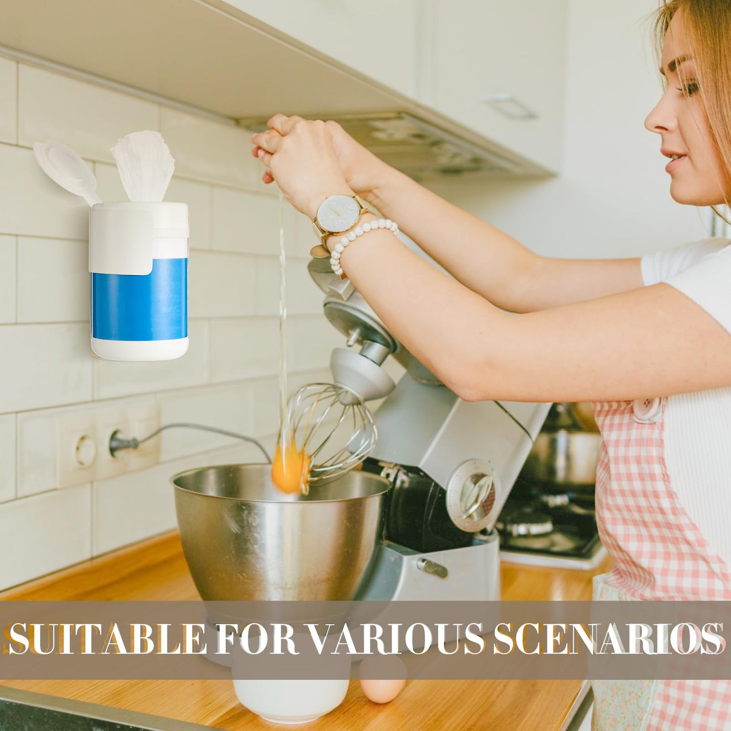 Maxcheck 2 Pcs Wall Mount Wipe Holder Heavy Duty Wall Bracket White Container Dispenser Rack for Makeup Remover Wipes in Rooms Home Office Restroom