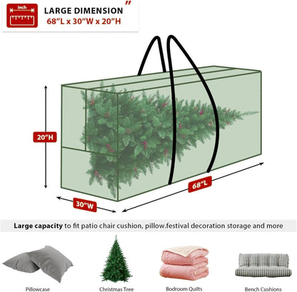 Skiennix Extra Large Christmas Tree Storage Bag - Waterproof & Heavy-Duty | Fits 9-12 Ft Trees, 68" L x 20" H x 30" W