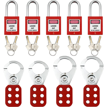 Lockout Tagout Kit - Clamp-On Circuit Breaker Lockout, Group Lockout Hasps, Lockout Tag, Universal Multi- Pole Breaker with Tool Box
