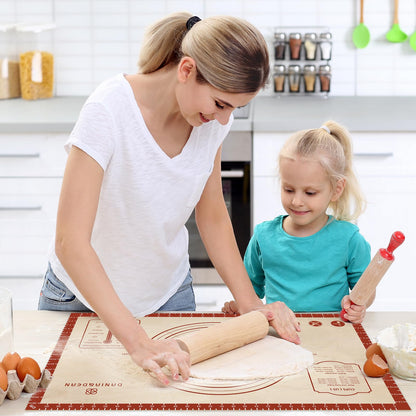 26x16 Inch Extra Thick Silicone Baking Mat with Measurements, Non-slip and Reusable - For Cookies, Bread, Pastry