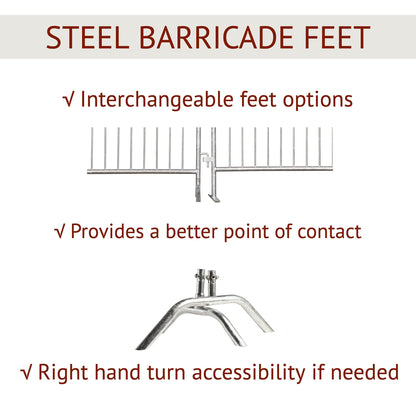 Angry Bull Barricades Metal Interlocking Steel Barricade (8.5 Ft. Heavy Duty, Bridge Feet, Black Powder Coated, Set of 10)