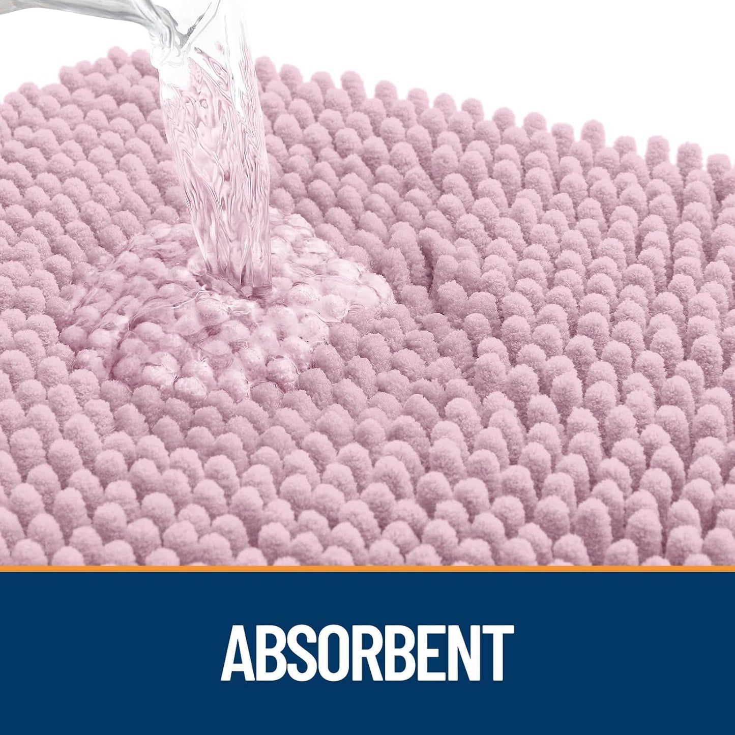 OLANLY Dog Door Mat - Absorbent Non-Slip Washable Chenille Mat for Muddy Paws | 47x17, Dusty Rose