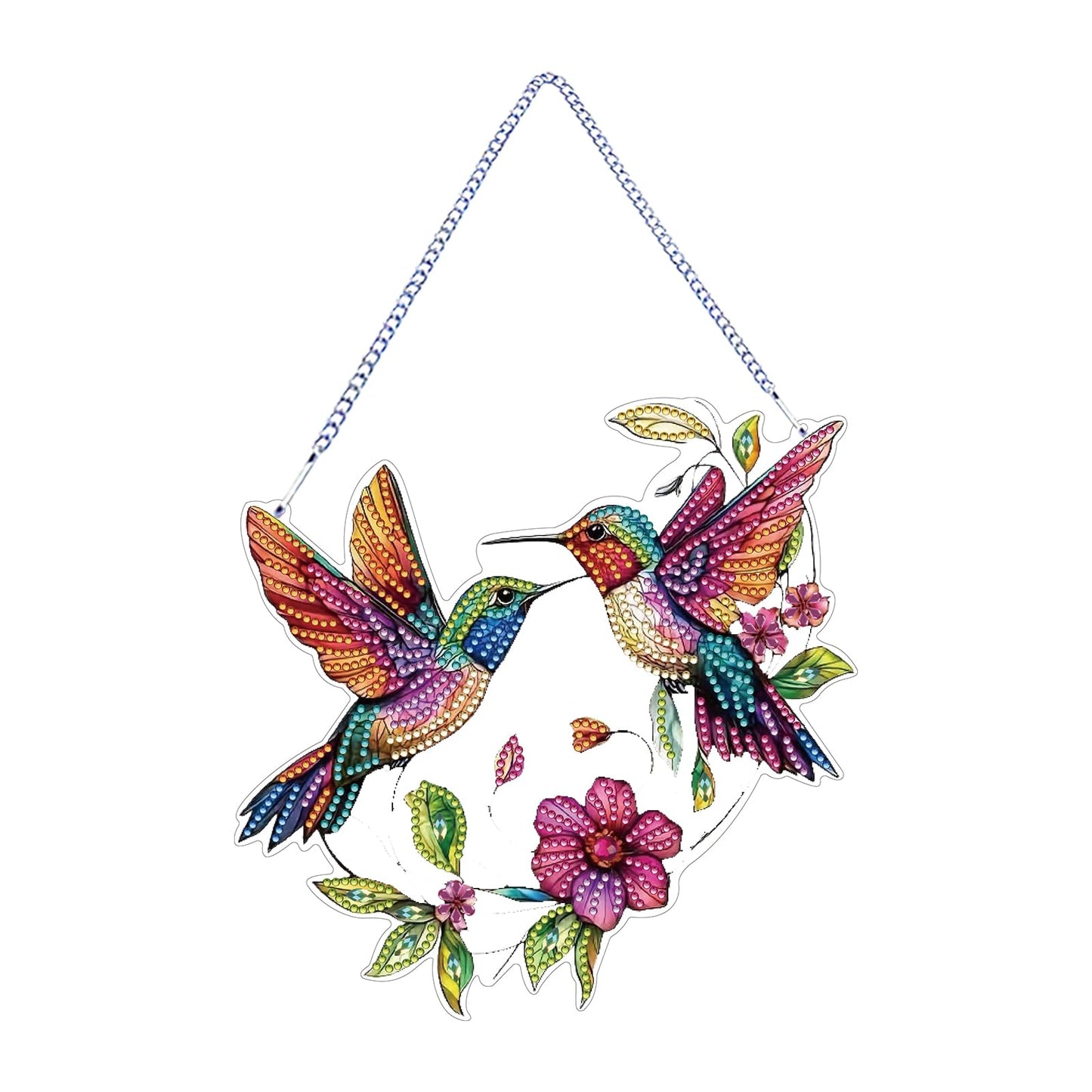 STGLCR Hummingbird Diamond Art Suncatcher,DIY Special Shape Hanging Diamond Gem Art,Window Pendant Ornament Suitable for Sparkling Garden, Window Wall Decoration Painting 7.8INCH