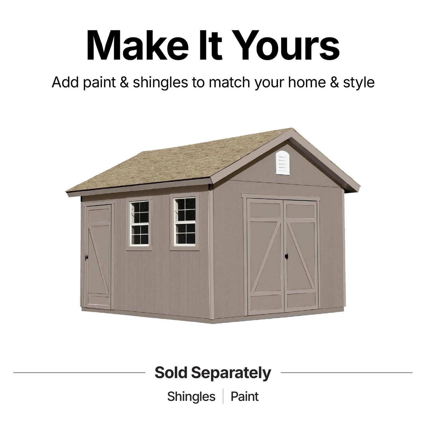ShedMaster Expanse 10x12 Do-It-Yourself Wooden Storage Shed with Floor Kit - Does not Include Paint or Roofing Shingles