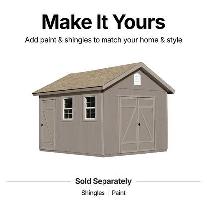 ShedMaster Expanse 10x12 Do-It-Yourself Wooden Storage Shed with Floor Kit - Does not Include Paint or Roofing Shingles