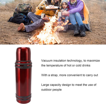Classic Vacuum Insulated Wide Mouth Bottle, 68oz Stainless Steel Water Bottle with Wide Spout Lid and Handle Strap