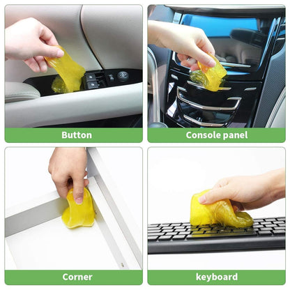 Car Cleaning Gel (Big 4-Pack) 280g - Car Slime Cleaner for Car Interior, Car Cleaning Putty for Car Accessories, Car Detailing Kit, Air Vents, Keyboards, PC, Laptop - Car Accessories for Women