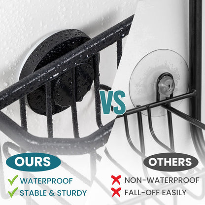 TAILI Sponge Holder with Strong Suction Cup, Dish Sponge Caddy Inside Sink Removable, Rustproof Aluminum for Sponges, Brushes, Stoppers and Scrapers - Black