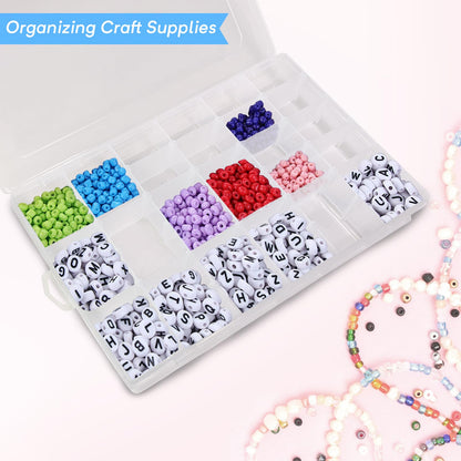 Guyuyii 4 Pack 36-Grid Clear Plastic Organizer Box with Adjustable Dividers | BPA-Free Storage Container for Earrings, Jewelry & Fishing Lures | Durable Case for Screws & Small Hardware (No Handle)