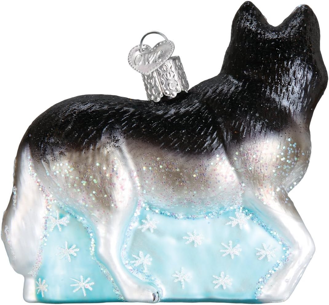 Old World Christmas Dog Collection Glass Blown Ornaments, Siberian Husky for Christmas Tree