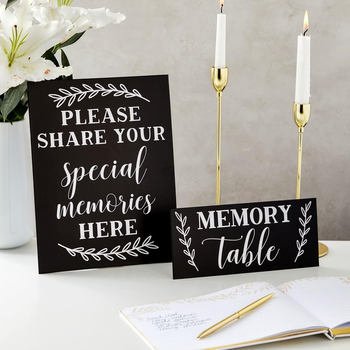 Juvale Celebration of Life Decorations – Memory Signs for Funeral, Memorial Service, Graduation, Wedding, and Birthday