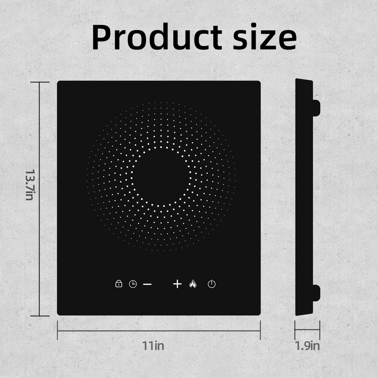 WAATFEET 1700W Portable Induction Cooktop,Electric Induction Cooker and Burner,Countertop Hot Plate with 10-Level Adjustment,3-Hour Timer,Smart Touch Cooktop,and Safety Lock Feature,Black