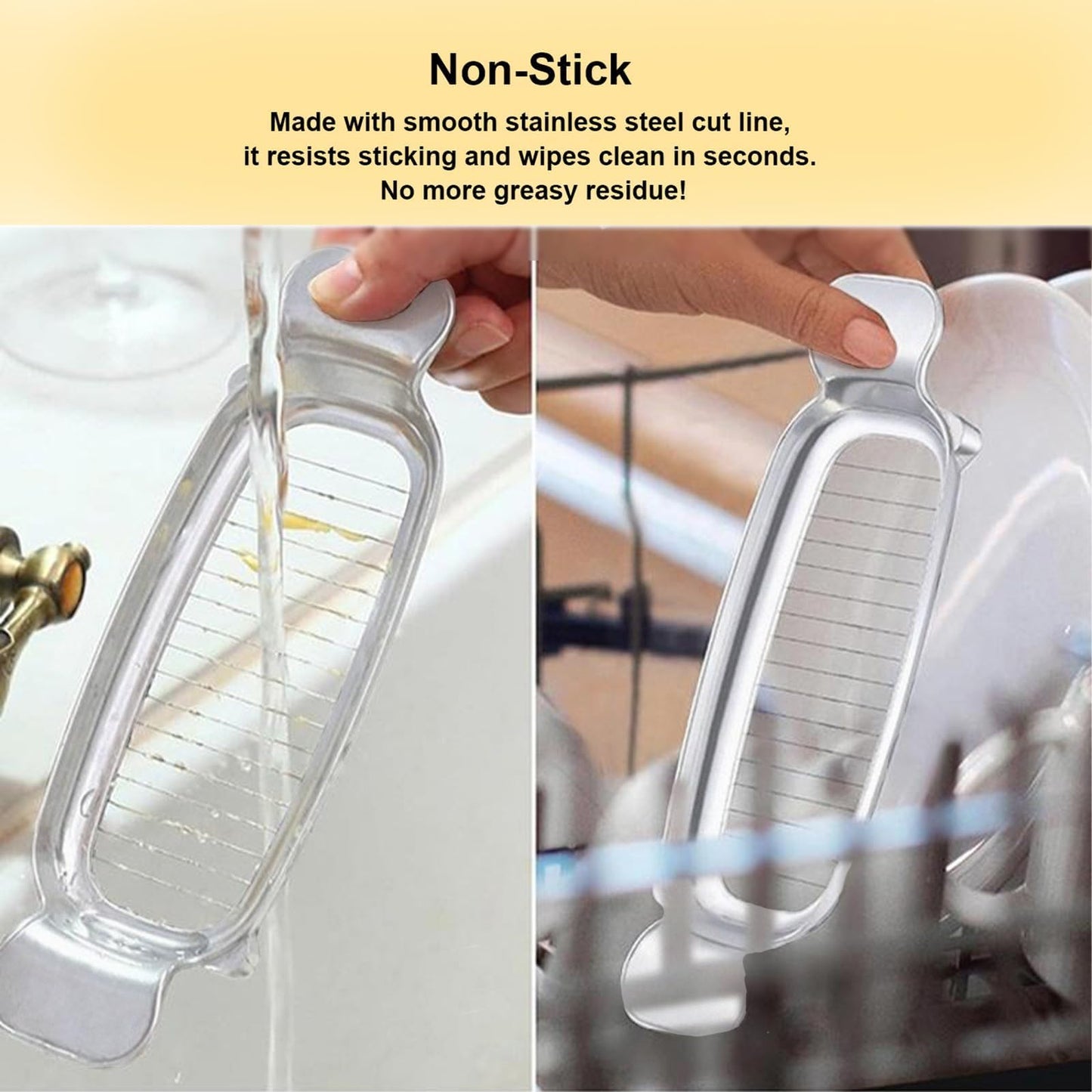 Butter Slicer Cutter & Cheese Cutter–Multi-Use Kitchen Tool for Evenly Slicing Butter Blocks, Cheeses, Eggs & Soft Fruits–Non-Stick，Compact & Portable for Home, BBQ, Camping（2 PACK)