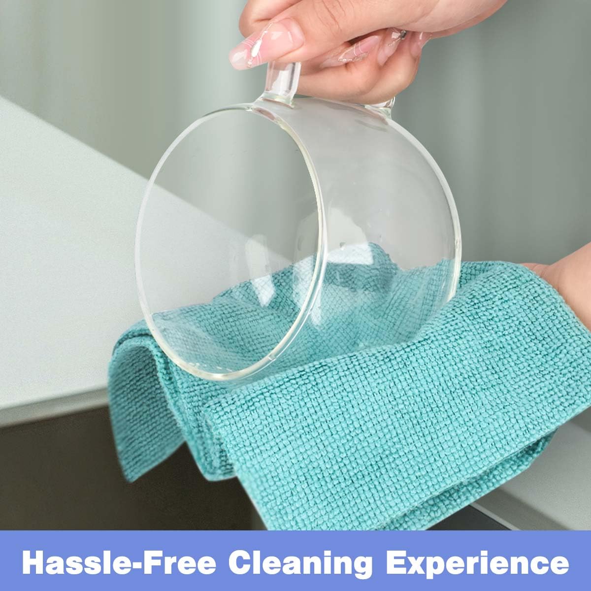 CONLI 4 Roll Microfiber Cleaning Cloth 80 Pack Reusable Microfiber Towels for Household Cleaning and Car Cleaning Easy Tear-Away and Lint Free