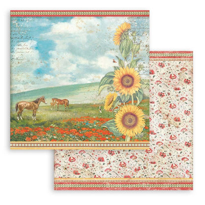 Stamperia Scrapbooking Pad 10 Sheets 12 x 12 Inches - Sunflower Art
