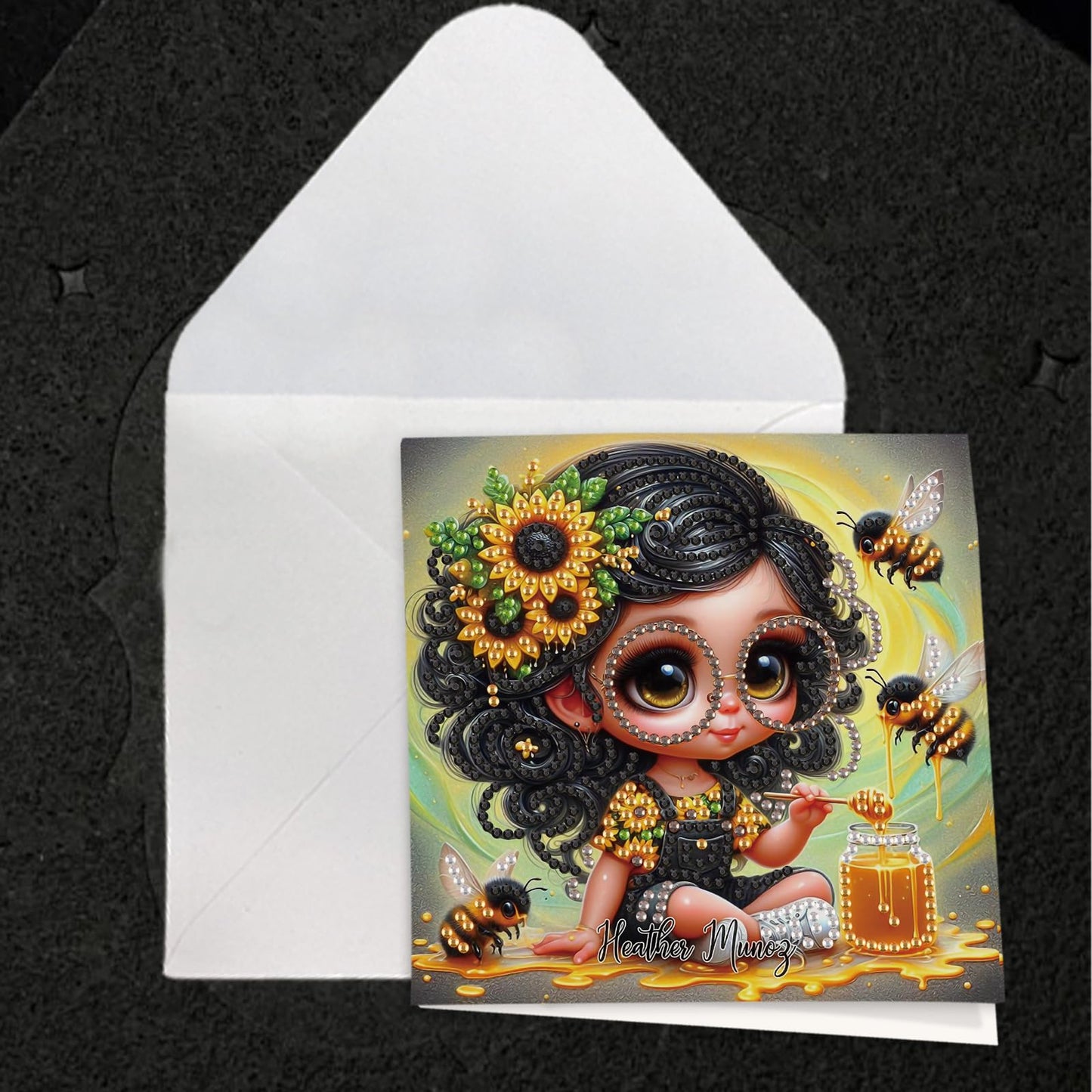 JISHSHAY 6 PCS Diamond Art Greeting Cards Diamond Painting Birthday Cards with Envelopes Gem Art Gem Painting with Special Drills for Thanksgiving Birthday Anniversary Valentine Festival Fairy Elf