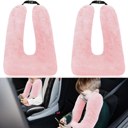 2 Hoteam Pcs Travel Pillow Car Sleeping Kid Neck U Shaped for The Back Seat Adults Children Head and Body Support Long