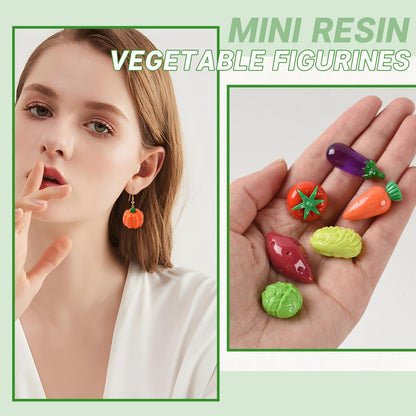 Hanycon 70PCS Mini Resin Vegetable Figurines Miniature Vegetable Figurines Tiny Mini Food for Home House Grocery Photography Party Decoration