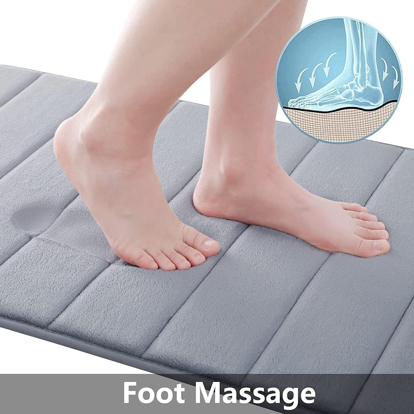 Buganda Memory Foam Bath Mat Rug - 59" x 17" Ultra Soft Non-Slip Water Absorbent Machine Washable Bath Runner
