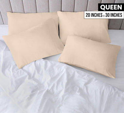 Utopia Bedding Queen Pillow Cases - Soft Brushed Microfiber - 4 Pack | Fade Resistant 20 X 30 Inches (Beige)